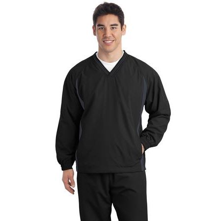 Sport-Tek ®  Tipped V-Neck Raglan Wind Shirt. JST62