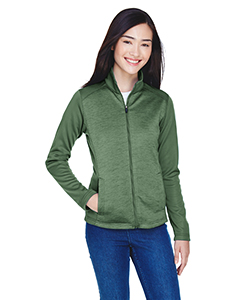 DG796W - Ladies' Newbury Colorblock MÃ©lange Fleece Full-Zip