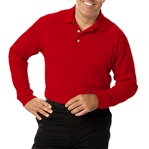 Men&apos;s Pocketless Long Sleeve Pique Polo