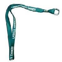 ASPIN-FPL 3/8" Flat Polyester Lanyard - Forest Green w/White Imprint