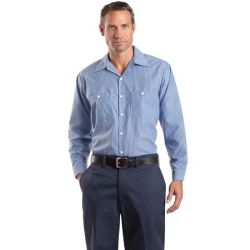 Red Kap &#174;  Long Size, Long Sleeve Striped Industrial Work Shirt. CS10LONG
